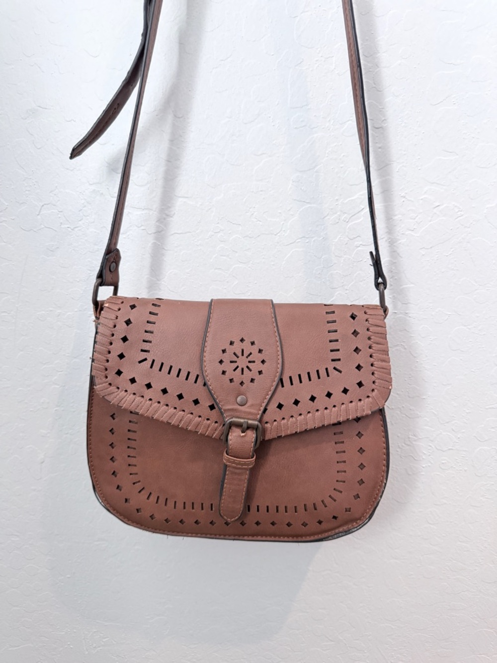 Springfield Brown Laser-Cut Small Crossbody Bag